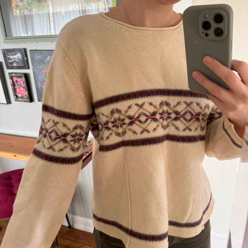 Eddie Bauer Lambs Wool Sweater XL/Large - Picture 3 of 13
